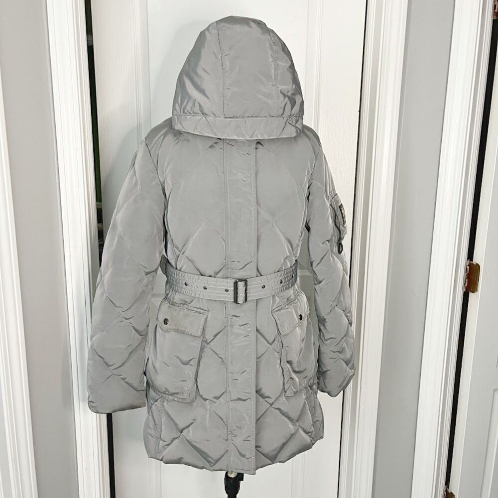 Burberry Weatherproof Puffer Goose Down Belted Pocket Nova Check Hooded Coat - Picture 2 of 14